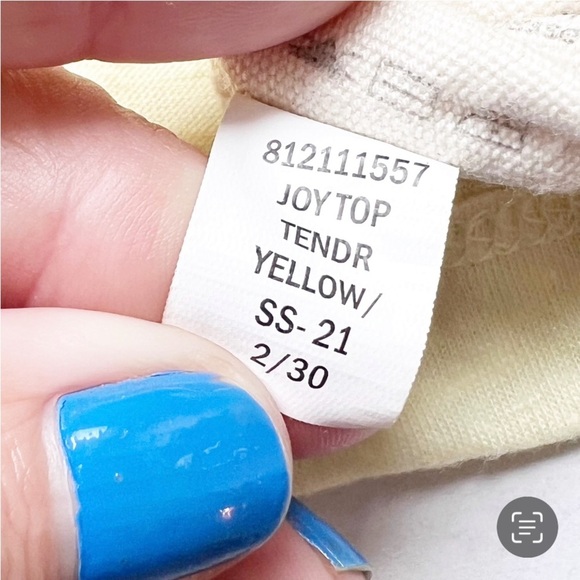 2/25 Grey State Apparel Joy Top Shirt Flutter Sleeve Yellow size 2 M 8 10 - Picture 4 of 6
